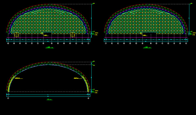 海东跨度110米，拱高35_7米煤棚网架